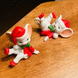 Vintage porcelain Christmas mice